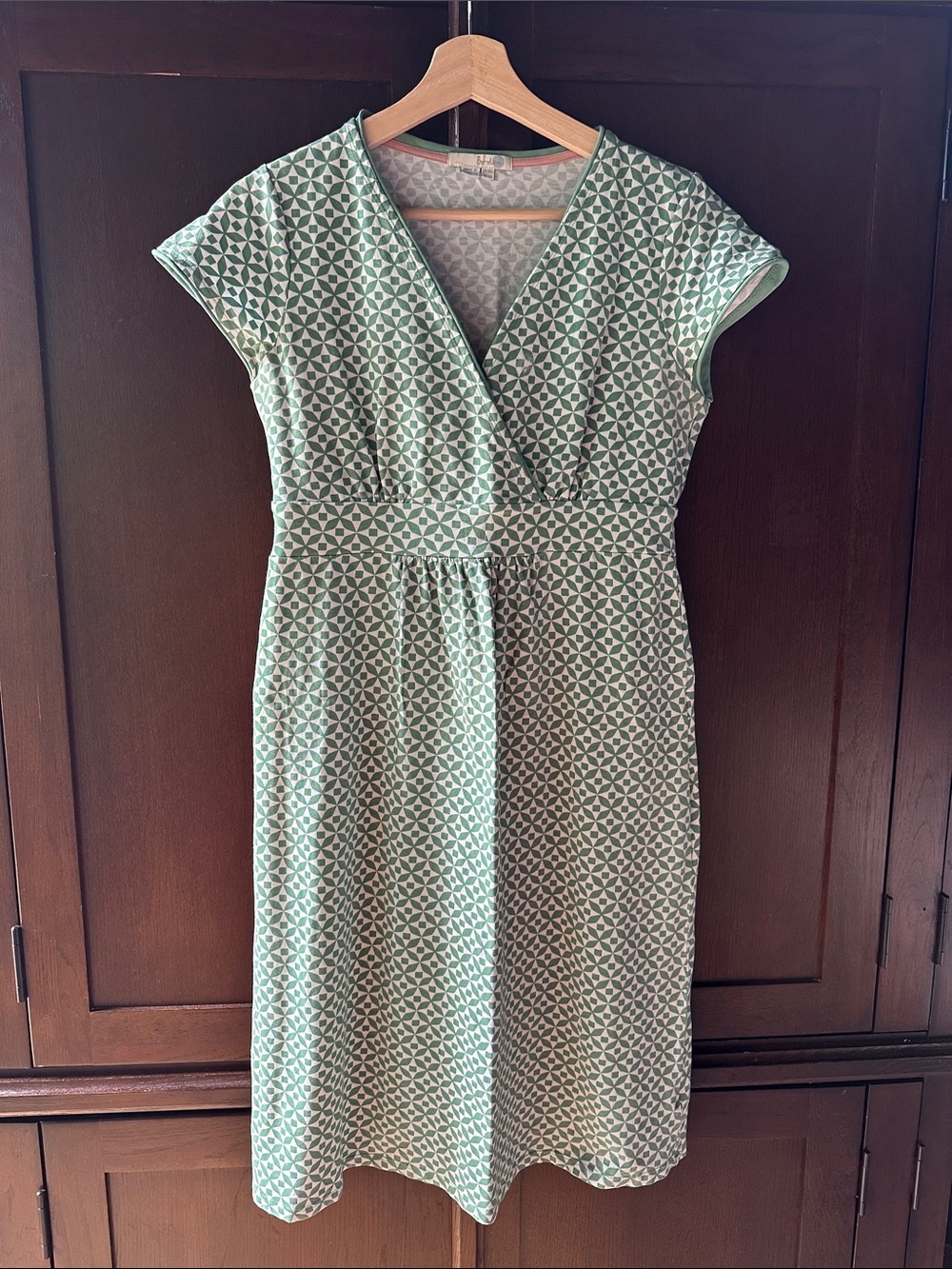 Boden Mint Green Geometric Midi Dress like new.